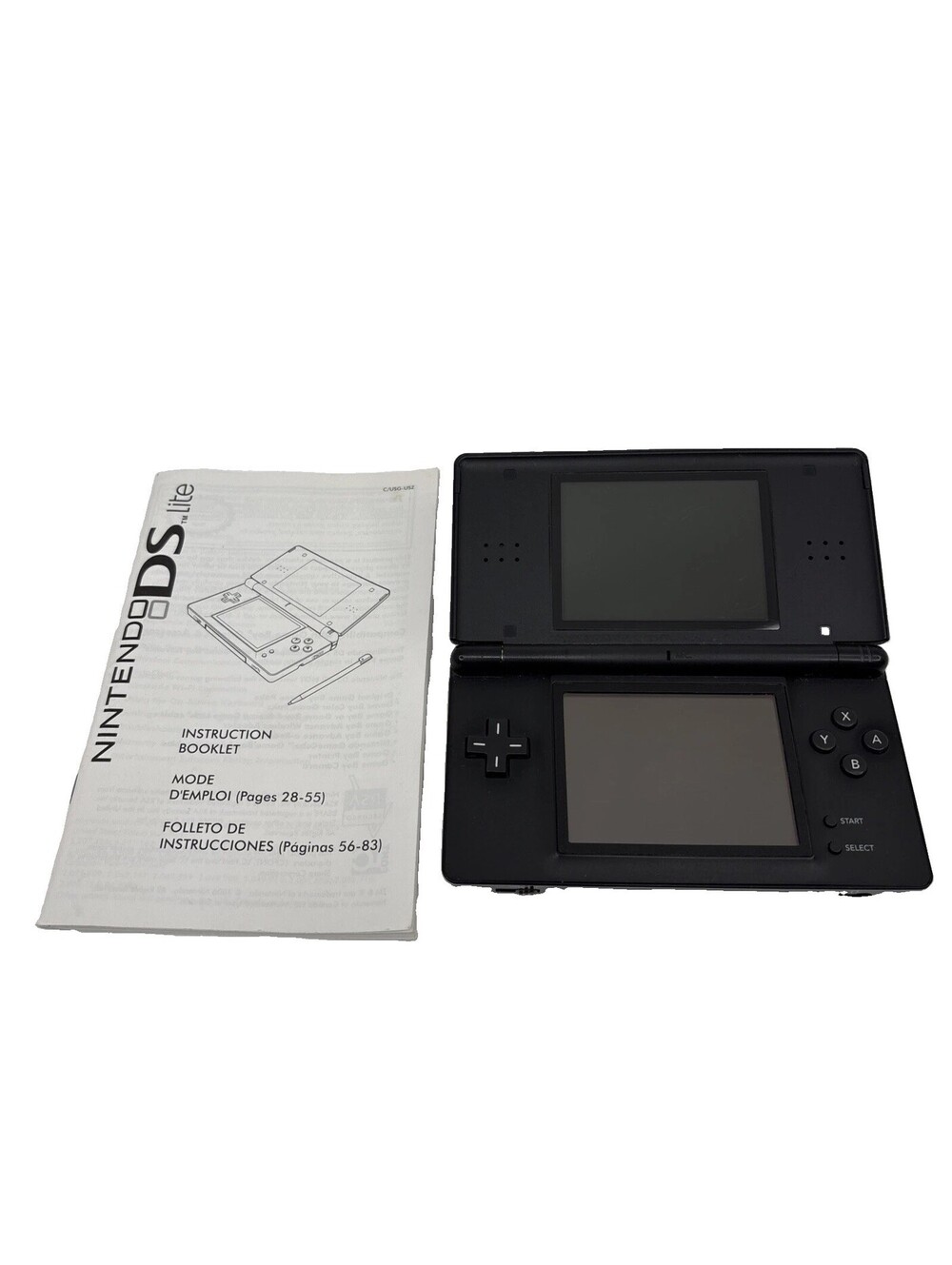 Nintendo DS Lite USG-001 Handheld Console Black System No Charger Tested